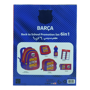 ست 6 در 1 کوله پشتی 40 سانتی بارسلونا مدل Promotion Items 6 in 1 - FC Barcelona_کوله پشتی